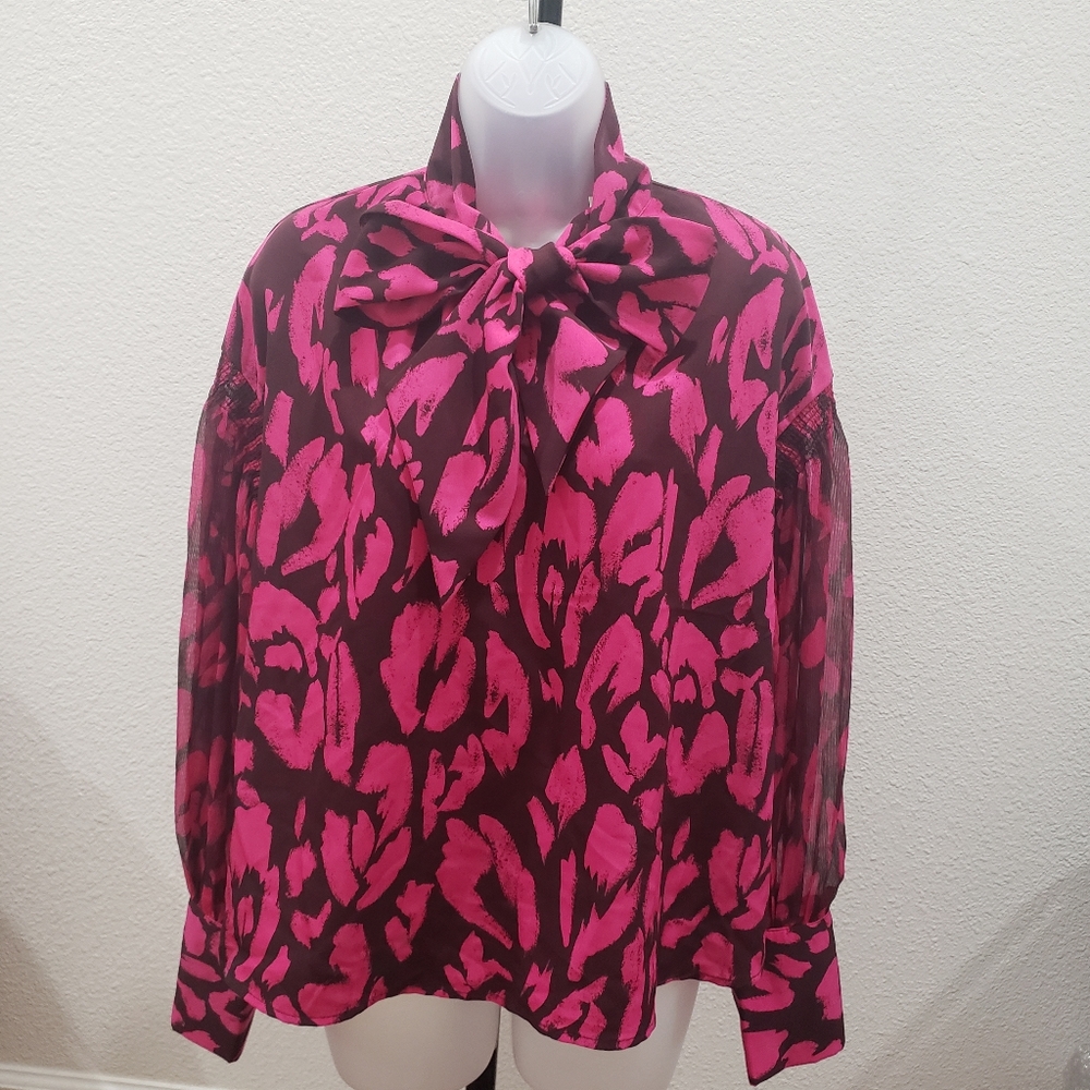 Animal Print Long Sleeves Blouse